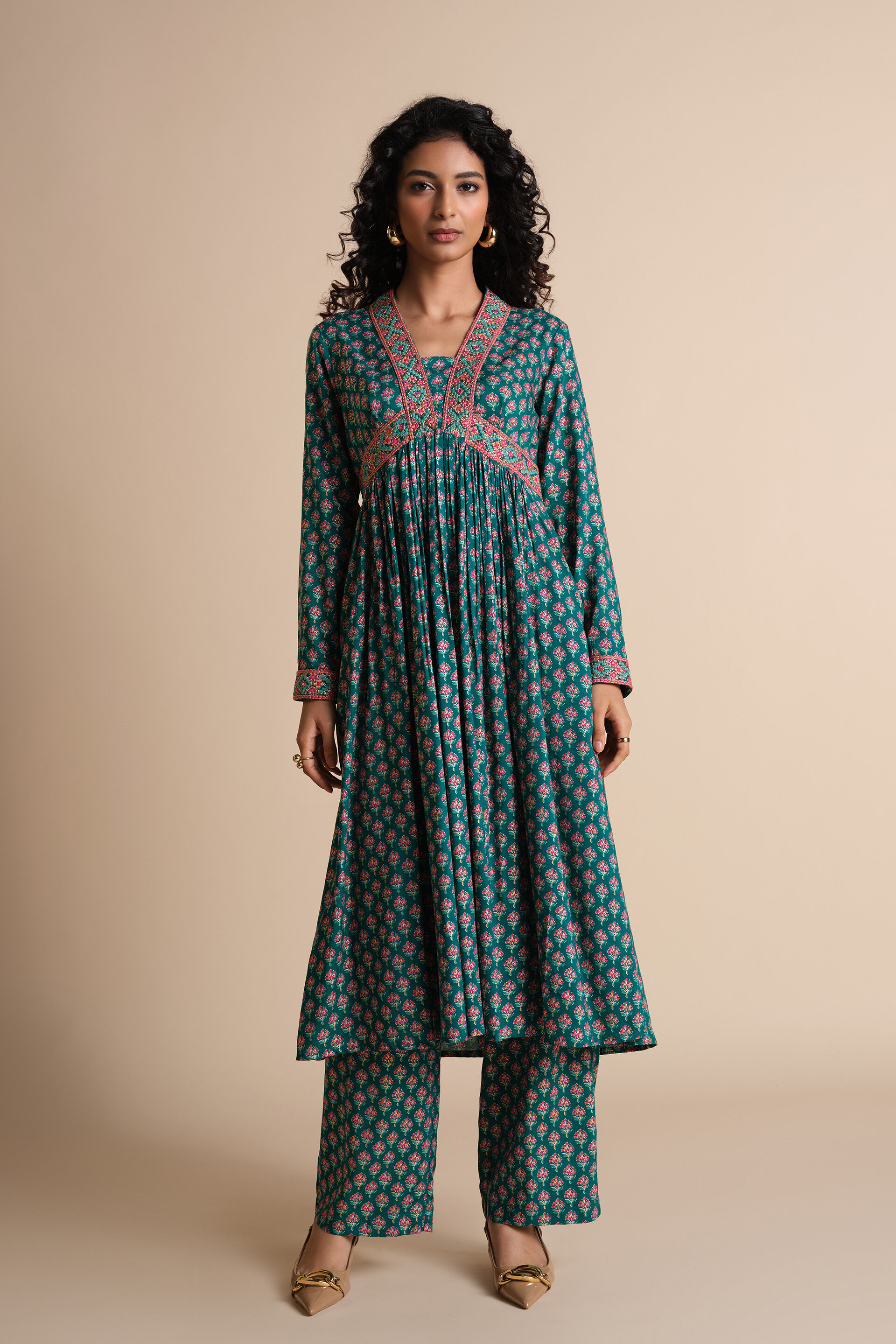 Mast Malang Kurta Set, Teal, image 3
